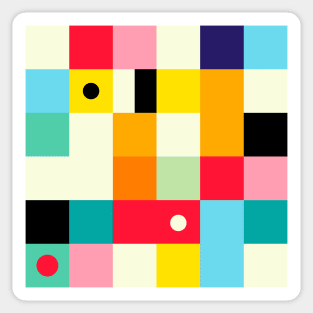 Geometric Bauhaus Pattern | Retro Arcade Video Game | Abstract Shapes Sticker